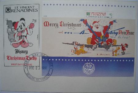 Marken: Kuvert m. Original Christmas Cards - 23.12.1991 - mge-shop