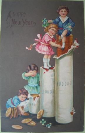 Postkarte: Neujahrskarte - 1908 - mge-shop