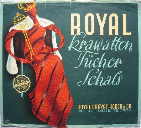 Werbeplakat: ROYAL - Krawatten, Tücher, Schals - 196? - mge-shop