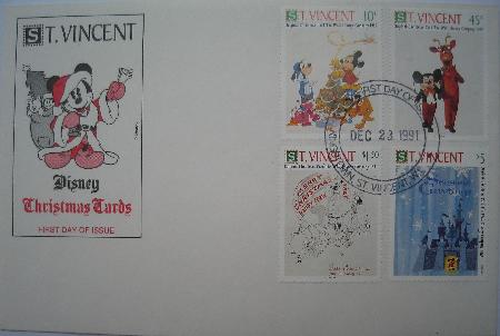 Marken: Kuvert m. Original Christmas Cards - 23.12.1991 - mge-shop