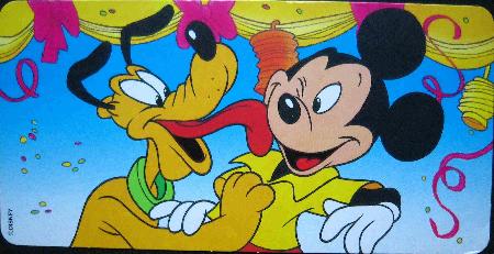 Postkarte: Motiv: Micky und Pluto (Nestle Disney Family) - 199? - mge-shop