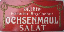 Werbetafel - Karton: Kollmer's feinster Bayrischer Ochsenmaulsalat - 196? - mge-shop