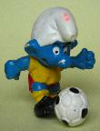 Weichplastik: Schlumpf mit Fussball (Bully - Schl&uuml;mpfe) - 197? - mge-shop